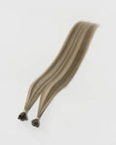 Chestnut Brown/Misty Blonde (HB#6/650) Flat-Tip Hair Extension (50g-70g)